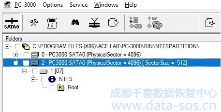 使用PC-3000 Data Extractor手工展开NTFS分区