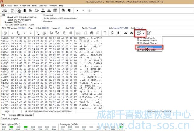 使用PC-3000 for HDD适配西数硬盘磁头