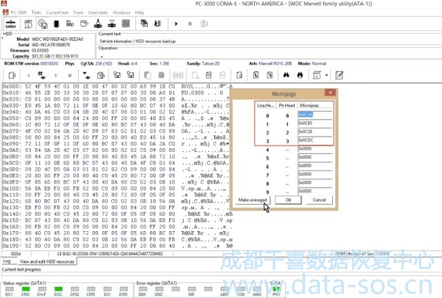 使用PC-3000 for HDD适配西数硬盘磁头