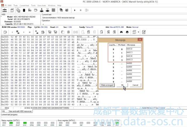 使用PC-3000 for HDD适配西数硬盘磁头