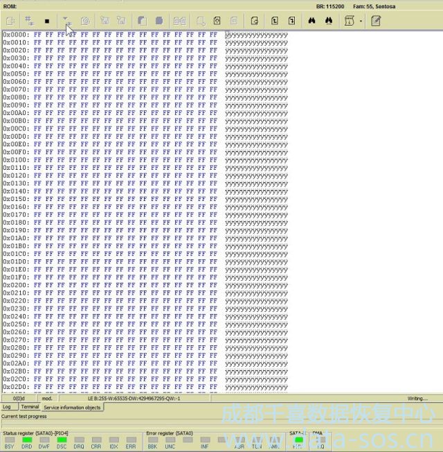 使用PC-3000 for HDD. Seagate F3修复希捷Sentosa家族SIM Error 1009 RW Error 00000080错误的数据恢复