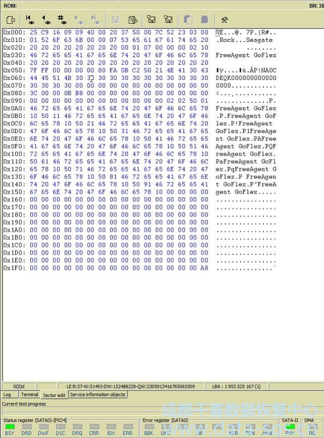 使用PC-3000 for HDD. Seagate F3修复希捷Sentosa家族SIM Error 1009 RW Error 00000080错误的数据恢复