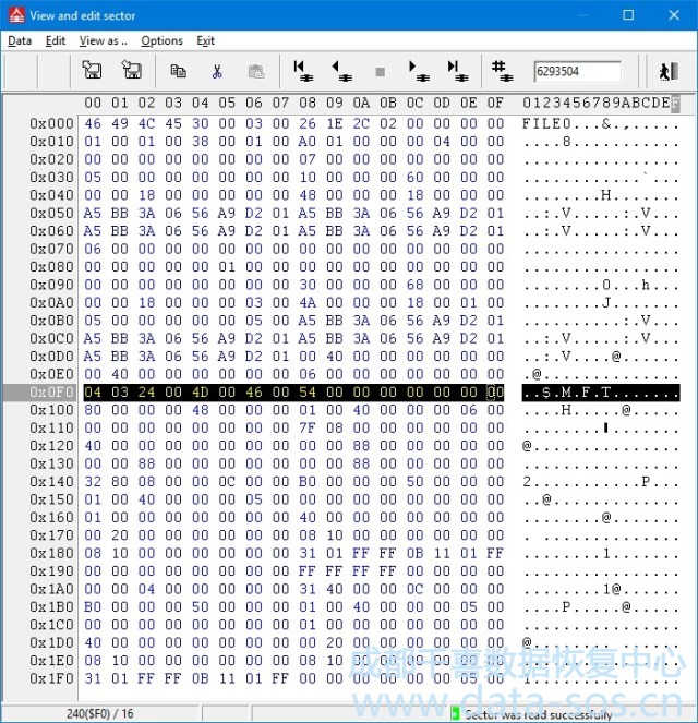 使用PC-3000 Data Extractor手工展开NTFS分区