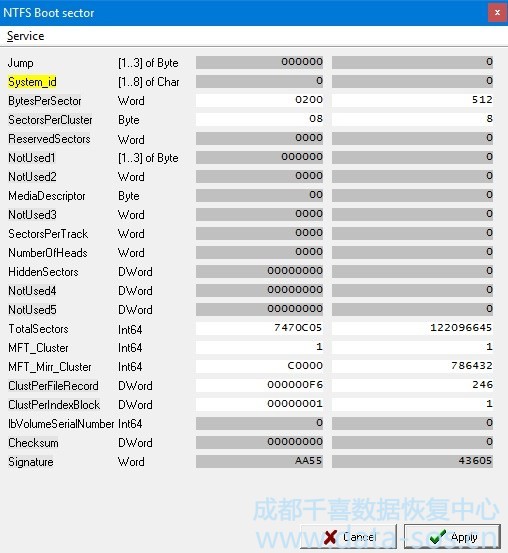 使用PC-3000 Data Extractor手工展开NTFS分区